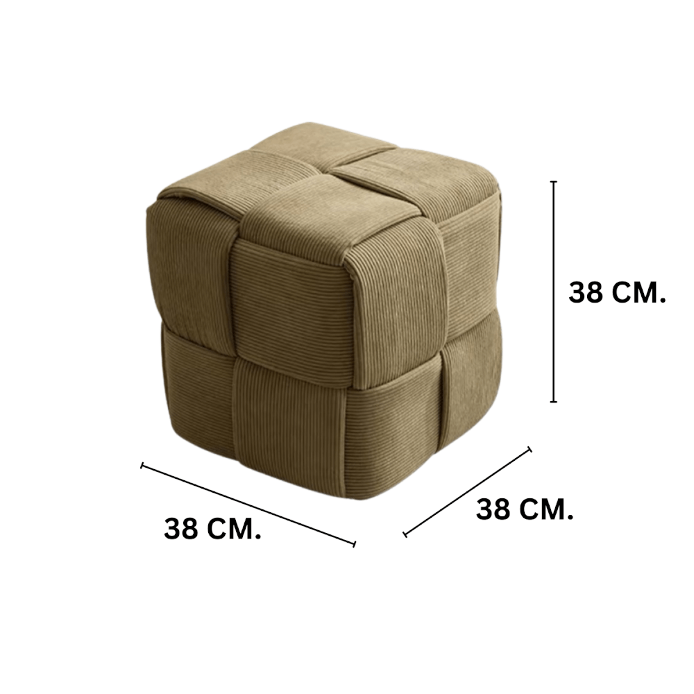 สตูลผ้าลูกฟูก MY DOLLS HOUSE COZY CUBE 38 ซม. สีเขียวใบชา